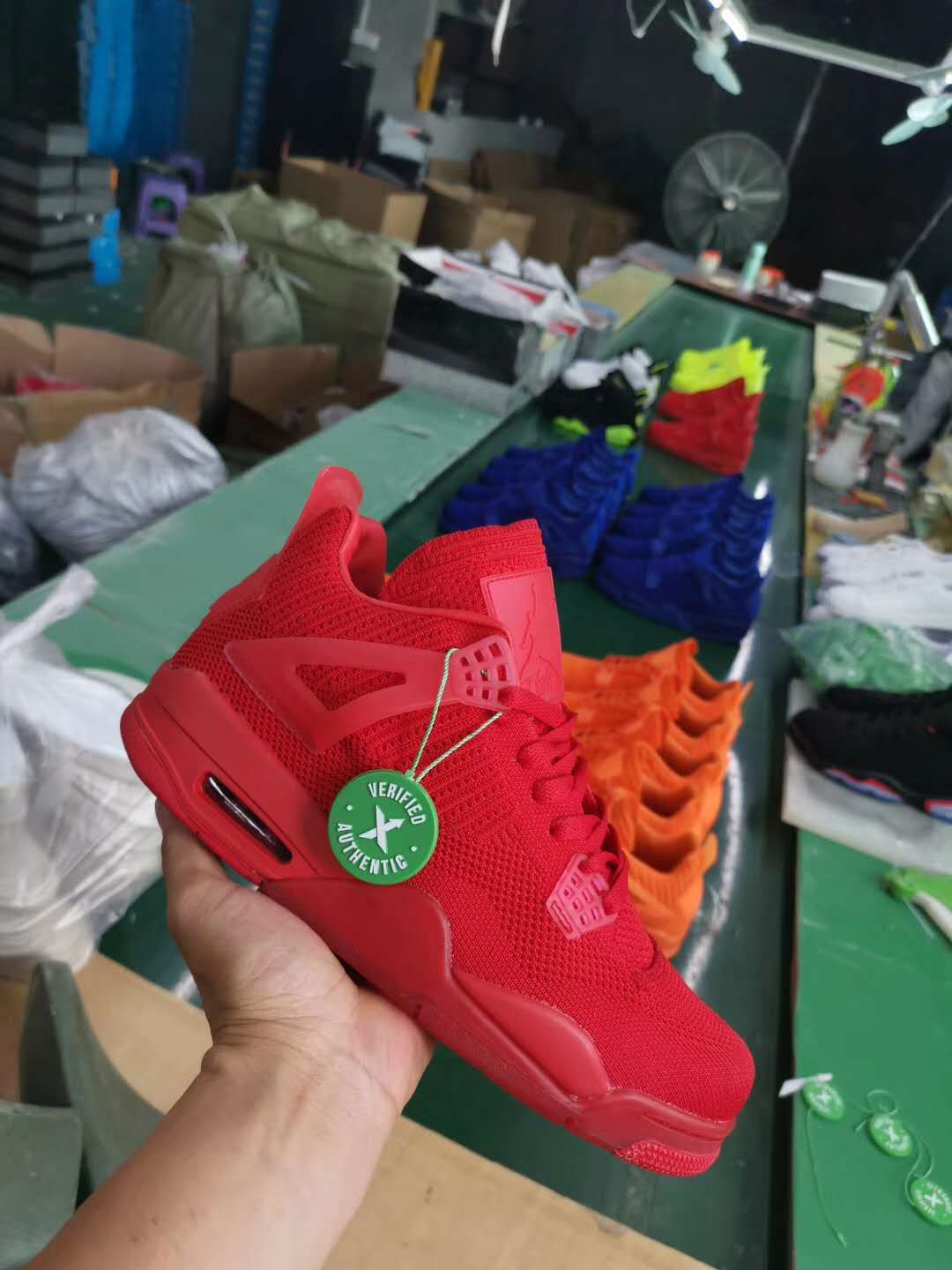 2019 Men Jordan 4 Knit Red Shoes